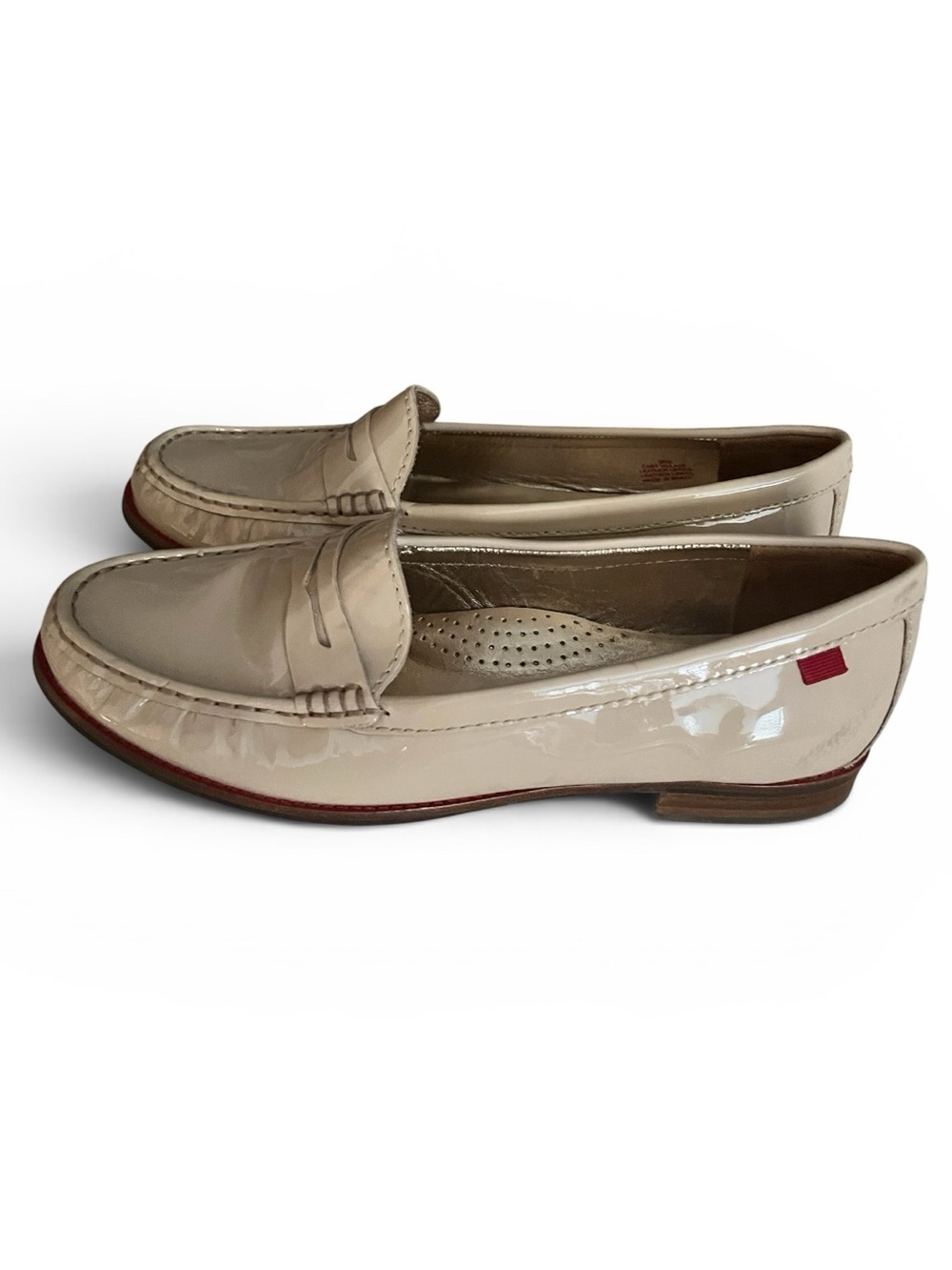 Marc Joseph NY East Village Patent Leather Penny Loafers Nude/ L Beige Size 9.5